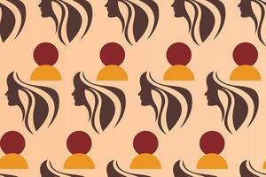 Boho girl seamless pattern background vector