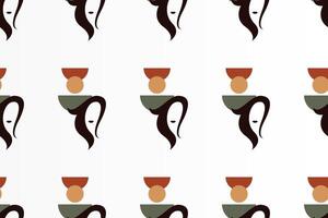 Boho girl seamless pattern background vector