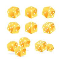 A set of images of dice in a cute cartoon style. vector