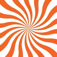 Sunburst pattern design in square. Orange and white sunray isolated illustration.. Vintage swirling pattern wallpaper. Radial spiral stripes backdrop. . Comic design element. vector