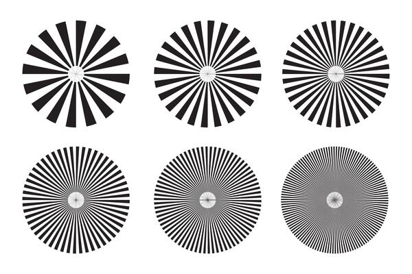 Sunburst pattern design in white background. Black and white sunray isolated illustration.. Vintage swirling pattern wallpaper. Radial spiral stripes backdrop . Comic design element.