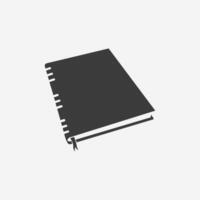 notebook, notepad, diary, copybook icon on grey background vector