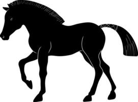 silueta negra de un caballo sobre un fondo blanco vector
