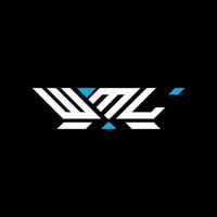 WML letter logo design, WML simple and modern logo. WML luxurious alphabet design vector