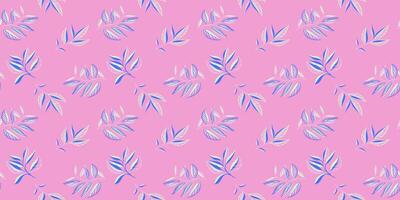 Tiny abstract shape branches leaves scattered randomly on a seamless pattern. Tropical botanical pink print. Simple creative floral leaf patterned. hand drawing sketch. Design for textiles vector