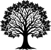 Black silhouette of tree branches on white background vector