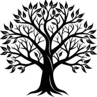Black silhouette of tree branches on white background vector