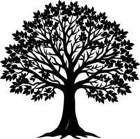 Black silhouette of tree branches on white background vector