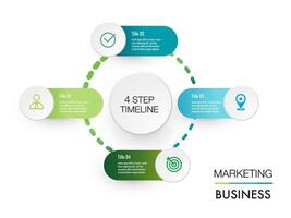 round Infographic template for business 4 Steps processes for Business concept vector