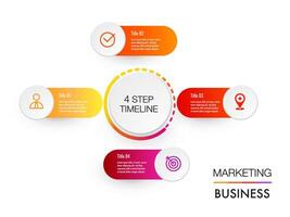round Infographic template for business 4 Steps processes for Business concept vector
