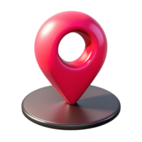 3d render of a pink navigation point on the map isolated on background png