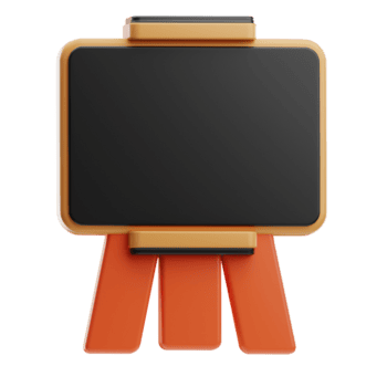 quadro branco Educação escola ilustração 3d png