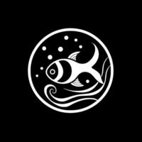 Clownfish, Black and White illustration vector