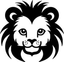 Lion Baby, Black and White illustration vector