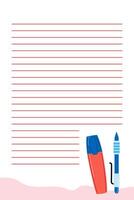 Cute scrapbook templates for planner, notepad, online diary notes, to do, to buy and other vector