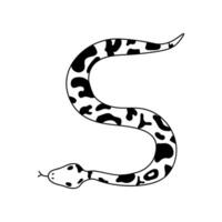 Black writhing snake icon. Simple illustration of black writhing snake icon for web vector
