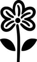 Flower - Black and White Isolated Icon - illustration vector