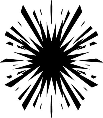 Explosion, Black and White illustration