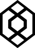Hexagon - Black and White Isolated Icon - illustration vector