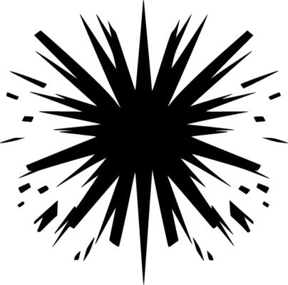 Explosion - Black and White Isolated Icon - illustration