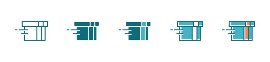 Fast shipping delivery package icon for transport express courier app and web vector