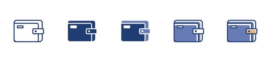 Simple wallet icon set for payment or saving money symbol vector