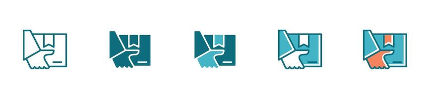 Hand holding package box illustration delivery icon simple design vector