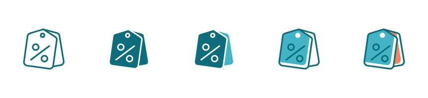 Discount price tag icon set for label product symbol design vector