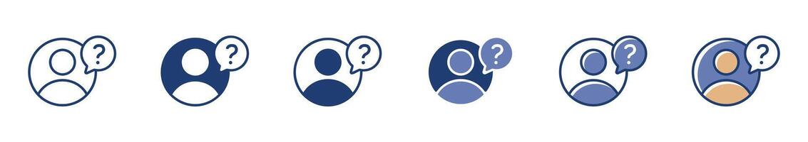 ask question for help information icon set faq online support community illustration symbol design vector