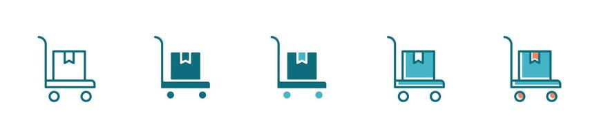 simple hand cart delivery package icon shipping service for web and app template design vector