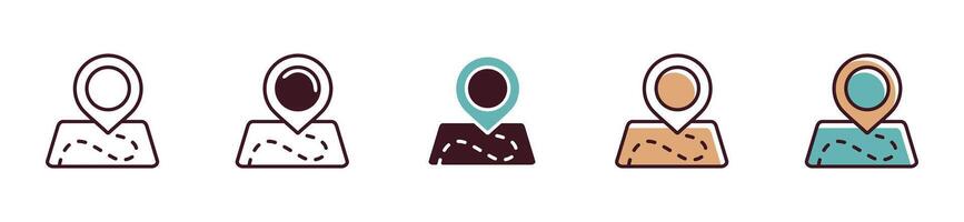set of map pin location icons for geo position symbol illustration simple design for web or app template interface vector
