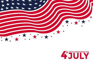 4th of July Independence Day Banner with USA Flag, Fourth Of July Independence Day illustration vector
