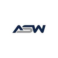 Modern Simple Initial ASW Creative Design Business Logo vector