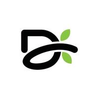 Initial D Leaf Ecology Business Simplicity Icon Design Logo vector