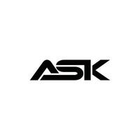 Geometric Initial ASK Black Modern Business Creative Design Logo vector