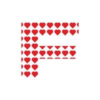 Letter F Abstract Pattern Love Hearth Creative Icon Design Logo vector