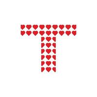 Initial T Love Pattern Modern Creative Icon Design Template Logo vector