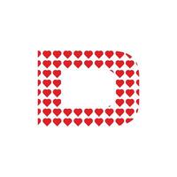 Letter D Heart Pattern Modern Abstract Creative Business Icon Logo vector