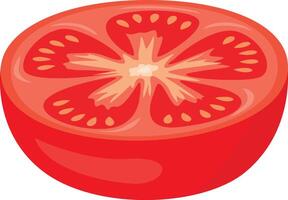 Half fresh ripe red tomato vector
