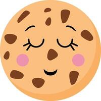 Funny character mascot chocolate cookie isolated vector