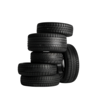 A stack of car tires isolated on a transparent background png