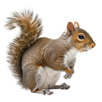 A squirrel with a bushy tail, isolated on a transparent background png