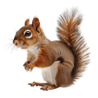A squirrel with a bushy tail, isolated on a transparent background png