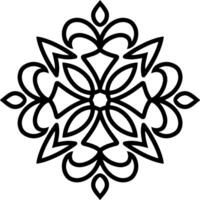 Snowflake icon Christmas and winter emblem Xmas Mandala vector