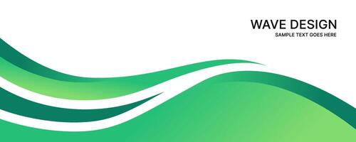 Abstract wavy banner background with dynamic green gradient curve for business concept. vector
