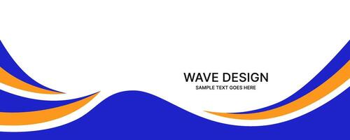 Abstract wavy banner background with dynamic blue and orange curve shape. vector
