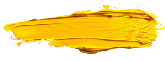 A vibrant stroke of yellow paint texture, isolated on a clean white canvas isolated on a transparent background png