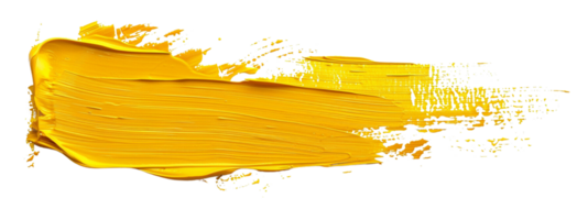 A vibrant stroke of yellow paint texture, isolated on a clean white canvas isolated on a transparent background png