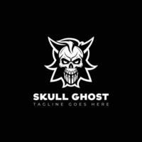 skull with ghost logo design template vector