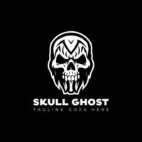 skull with ghost logo design template vector